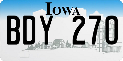 IA license plate BDY270