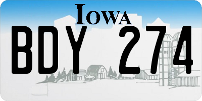 IA license plate BDY274