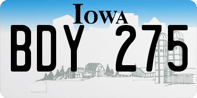 IA license plate BDY275