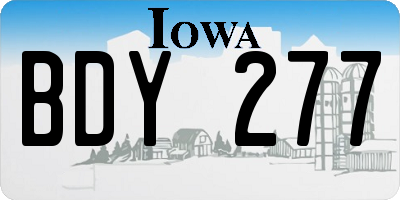 IA license plate BDY277