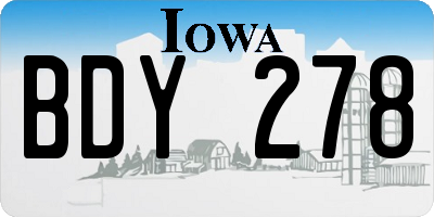 IA license plate BDY278