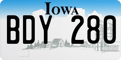 IA license plate BDY280