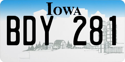 IA license plate BDY281