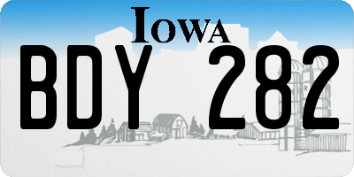 IA license plate BDY282