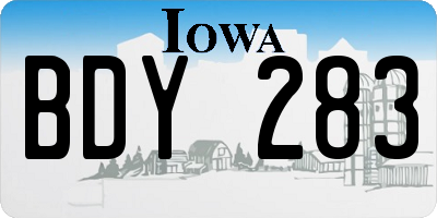 IA license plate BDY283