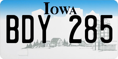 IA license plate BDY285
