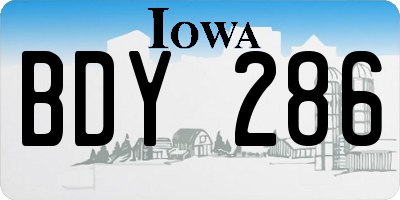 IA license plate BDY286