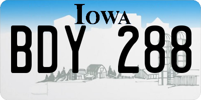 IA license plate BDY288