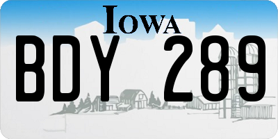 IA license plate BDY289