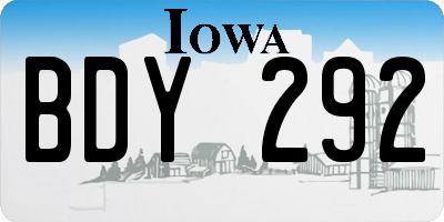 IA license plate BDY292