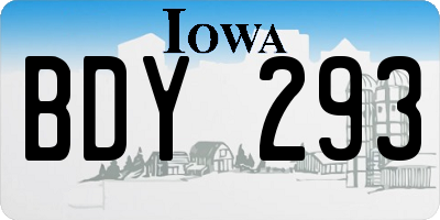 IA license plate BDY293