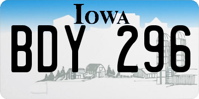 IA license plate BDY296