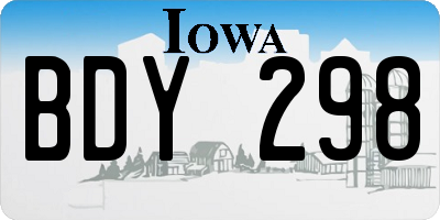 IA license plate BDY298