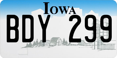 IA license plate BDY299