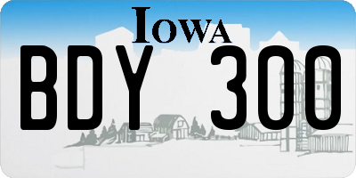 IA license plate BDY300
