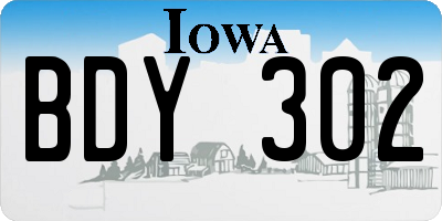 IA license plate BDY302