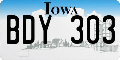 IA license plate BDY303