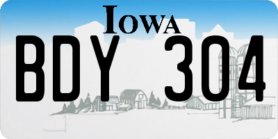 IA license plate BDY304