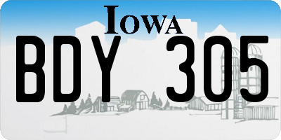 IA license plate BDY305
