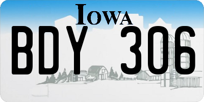 IA license plate BDY306