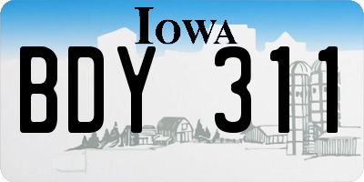 IA license plate BDY311