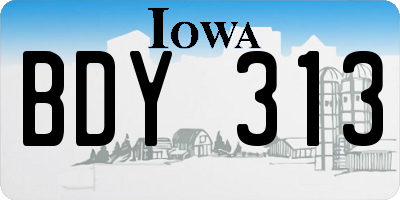 IA license plate BDY313