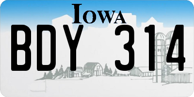 IA license plate BDY314