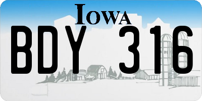 IA license plate BDY316