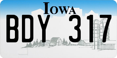 IA license plate BDY317