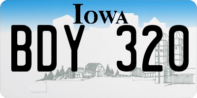 IA license plate BDY320