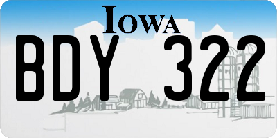 IA license plate BDY322