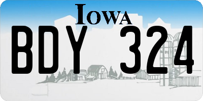 IA license plate BDY324