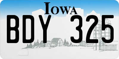 IA license plate BDY325