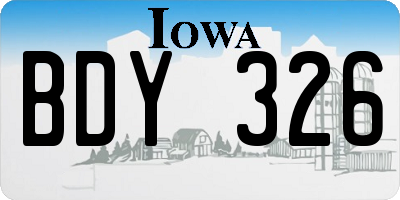 IA license plate BDY326