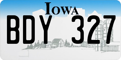 IA license plate BDY327