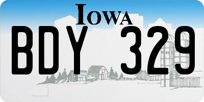 IA license plate BDY329