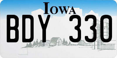 IA license plate BDY330