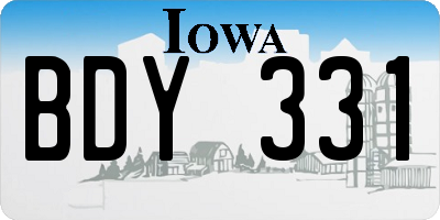 IA license plate BDY331