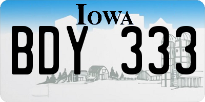 IA license plate BDY333
