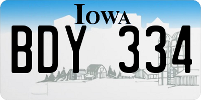 IA license plate BDY334