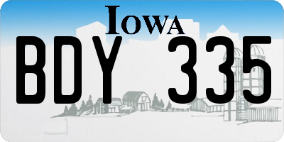 IA license plate BDY335