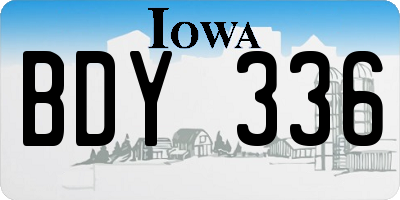 IA license plate BDY336
