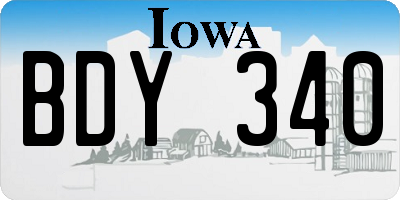 IA license plate BDY340