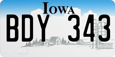 IA license plate BDY343