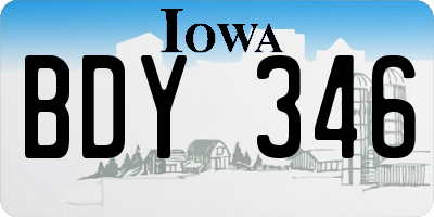 IA license plate BDY346