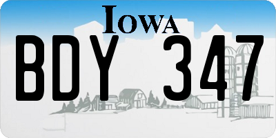 IA license plate BDY347