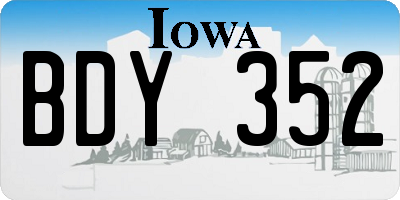 IA license plate BDY352