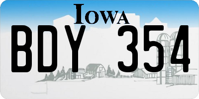 IA license plate BDY354