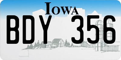 IA license plate BDY356