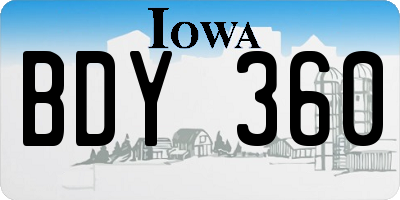 IA license plate BDY360